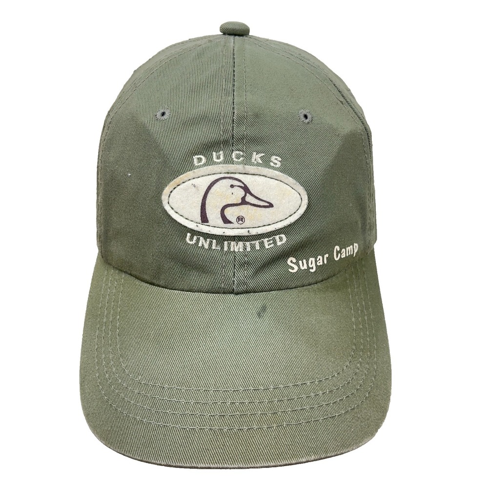 Vintage Ducks Unlimited Hat Cap Strap Back Green Nature Y2K Faded Sugar Camp *